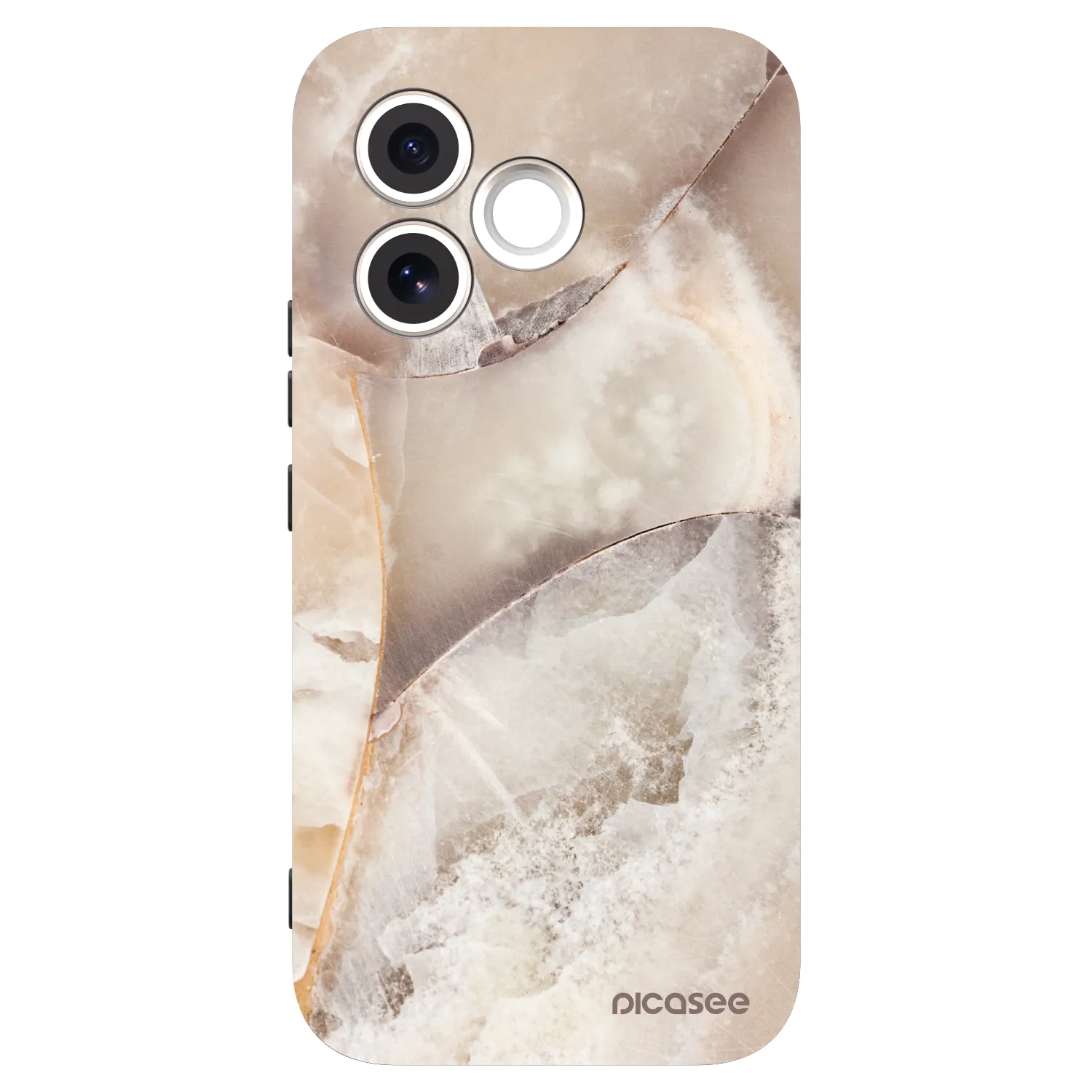 Picasee Honor 600 Lite Hülle - Schwarzes Silikon - Cream marble
