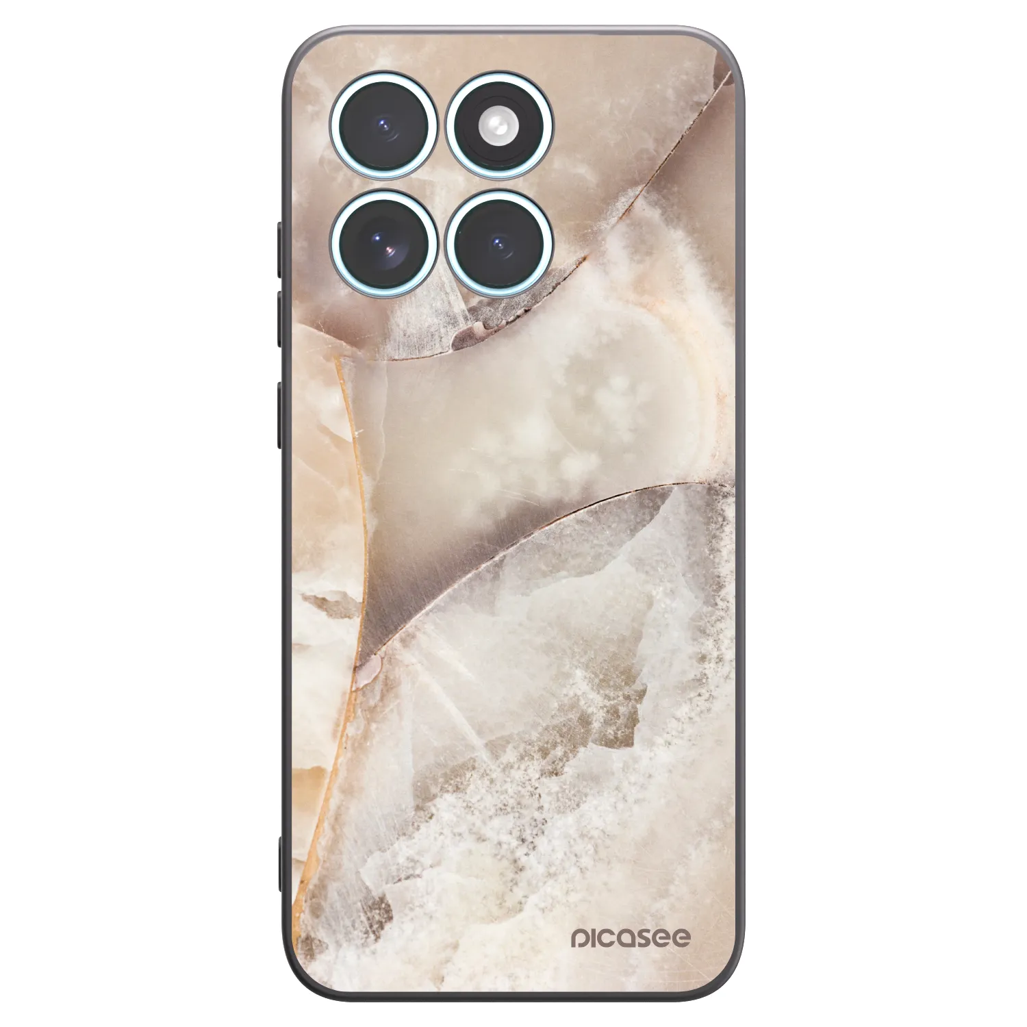 Picasee Motorola Edge 70 Fusion Hülle - Schwarzes Silikon - Cream marble
