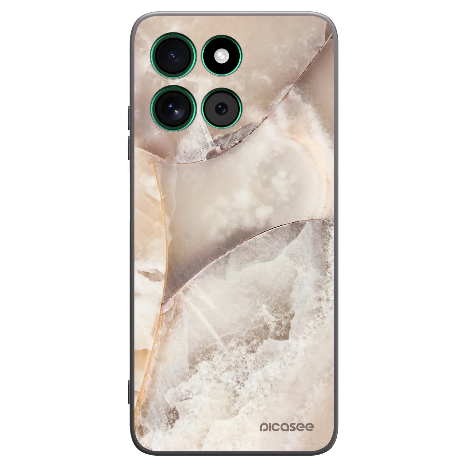 Picasee Motorola Moto G57 Power Hülle - Schwarzes Silikon - Cream marble