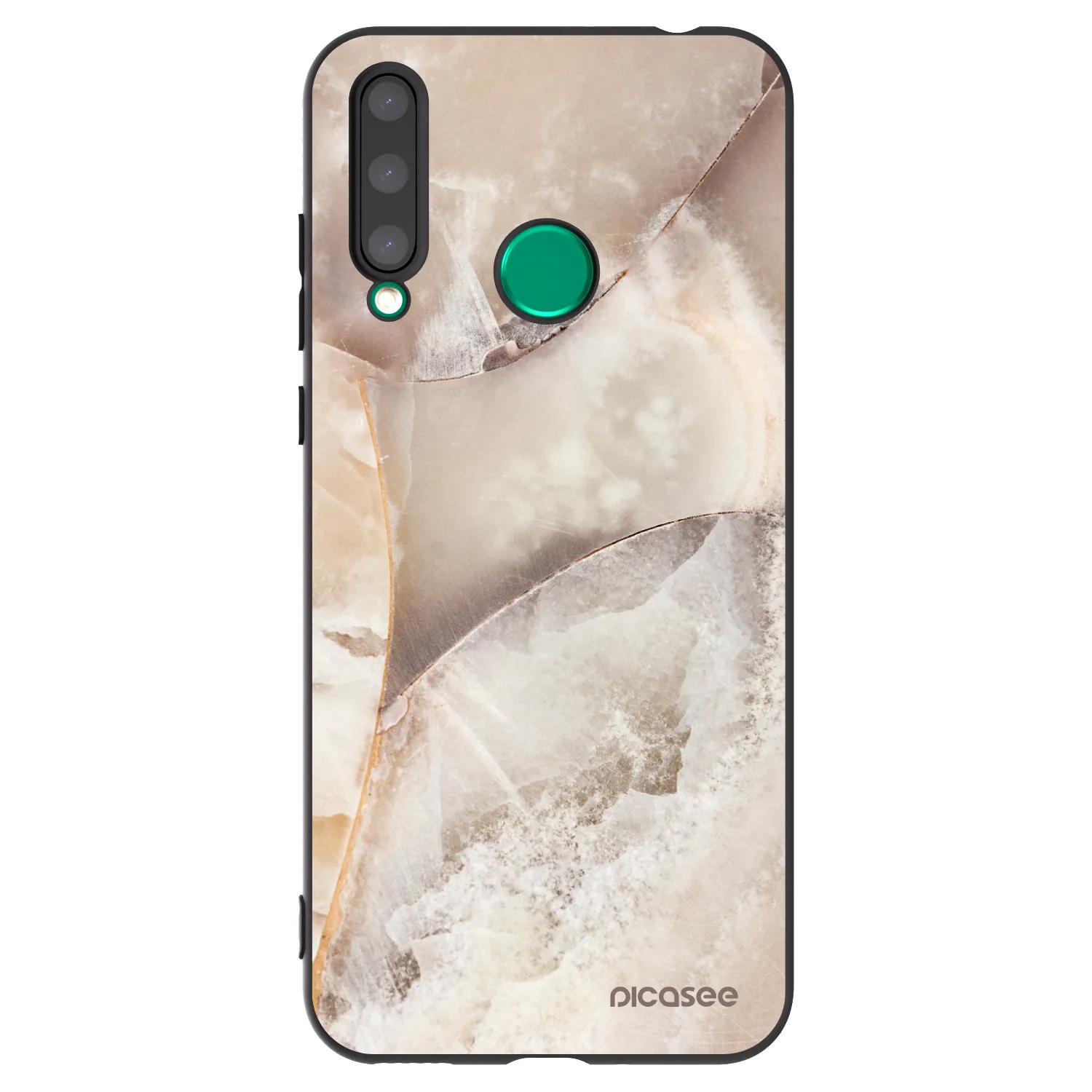 Picasee Honor 20 Lite Hülle - Schwarzes Silikon - Cream marble