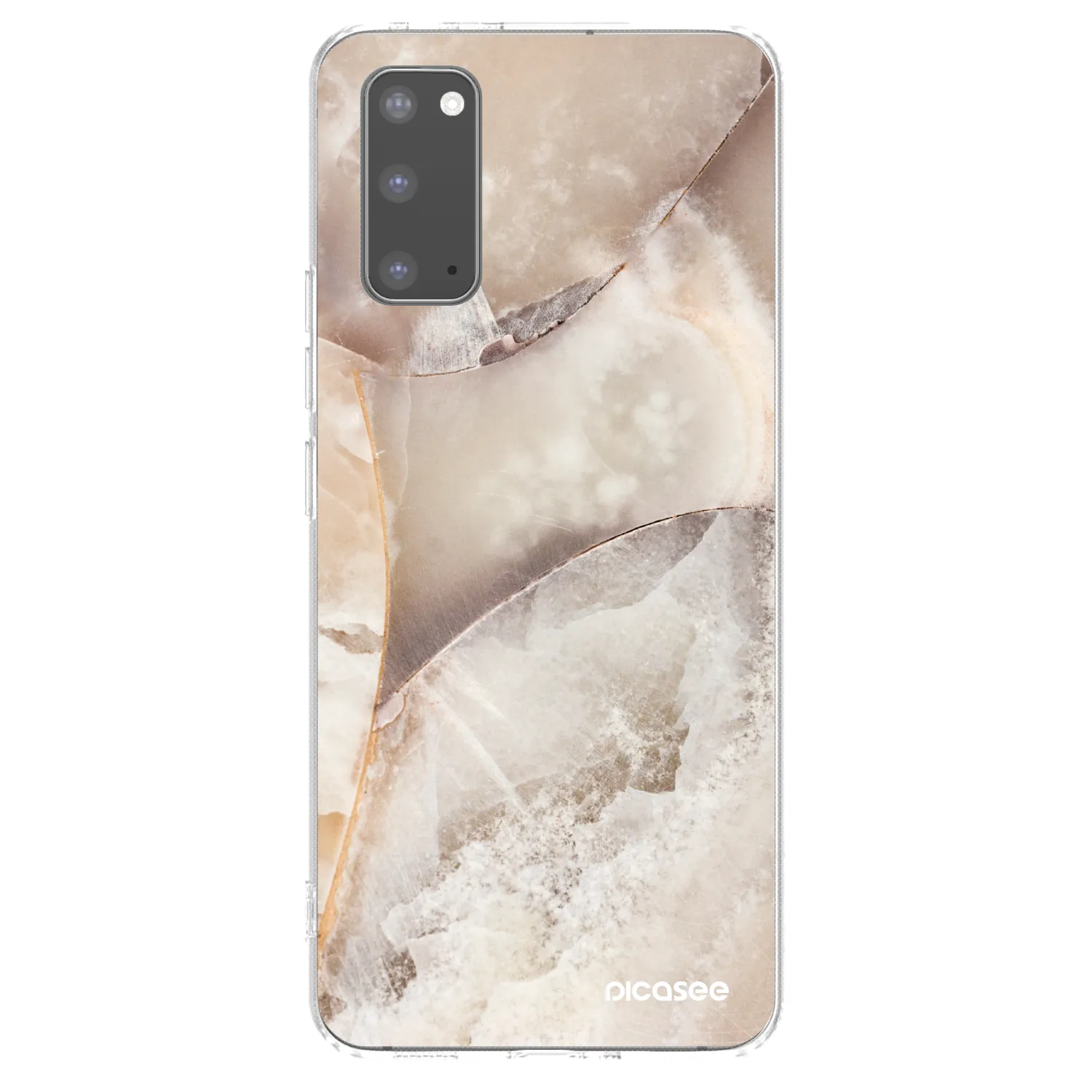 Picasee Samsung Galaxy S20 G980F Hülle - Transparentes Silikon - Cream marble