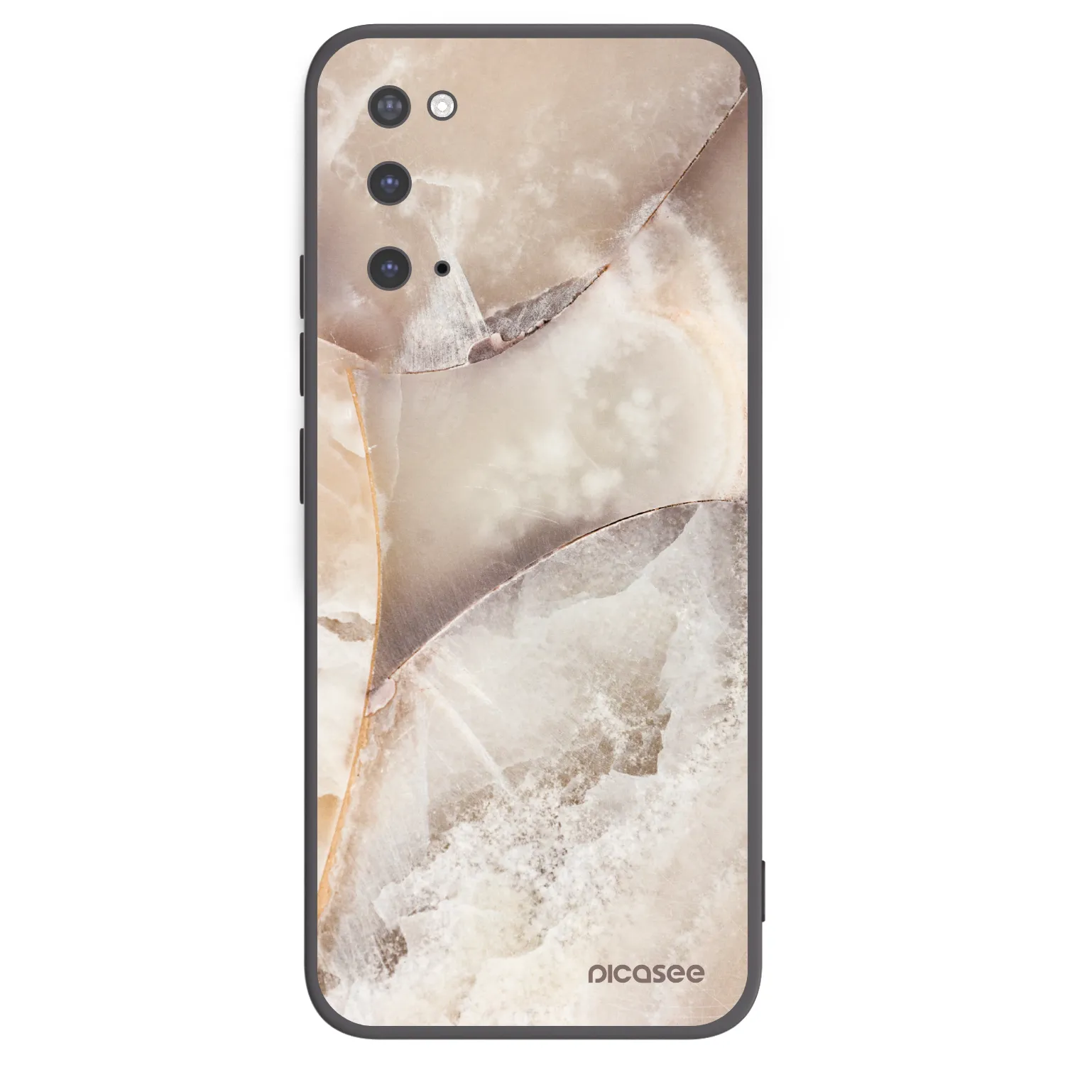 Picasee Samsung Galaxy S20 G980F Hülle - Schwarzes Silikon - Cream marble