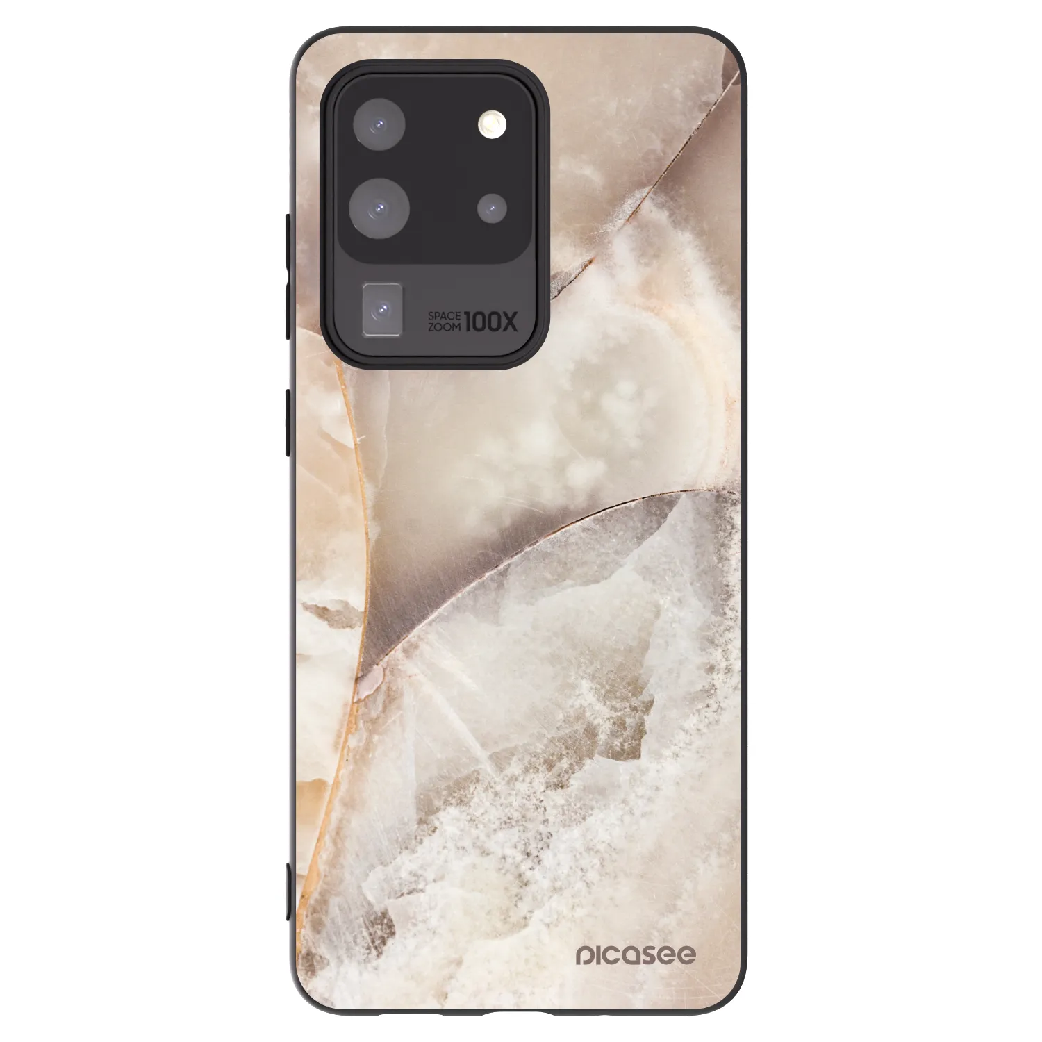 Picasee Samsung Galaxy S20 Ultra 5G G988F Hülle - Schwarzes Silikon - Cream marble