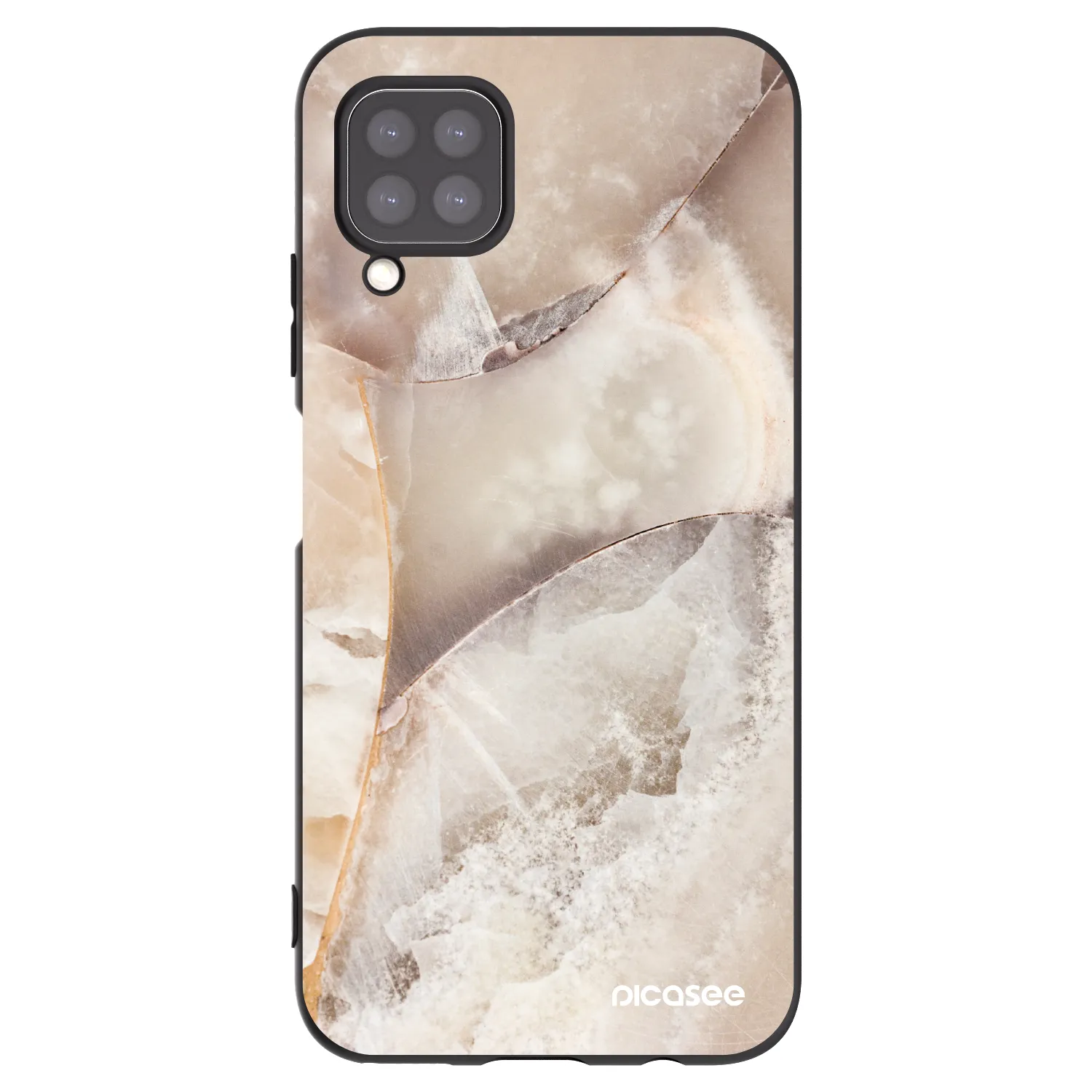 Picasee Huawei P40 Lite Hülle - Schwarzes Silikon - Cream marble