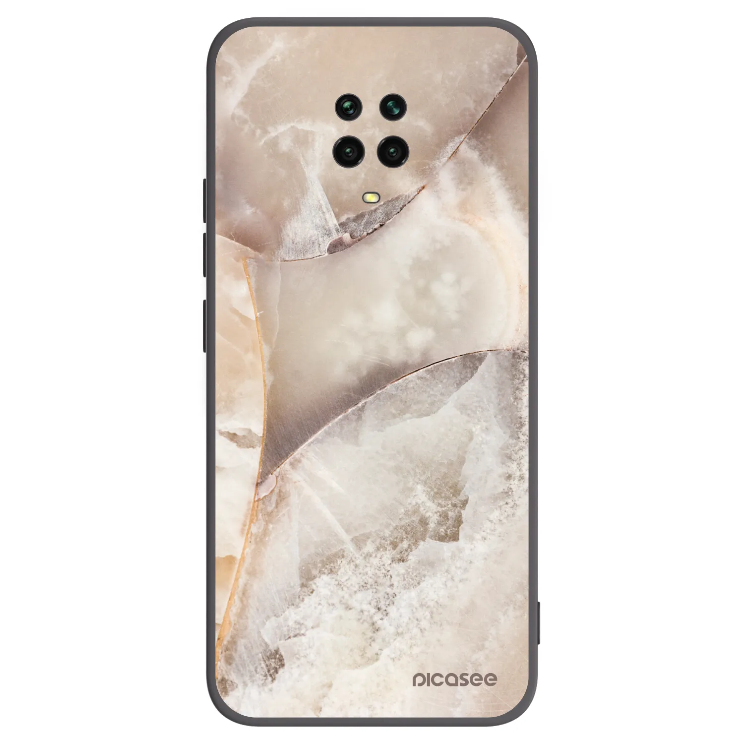 Picasee Xiaomi Redmi Note 9S Hülle - Schwarzes Silikon - Cream marble