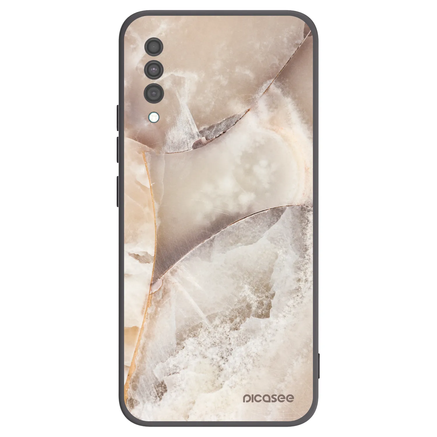 Picasee Samsung Galaxy A30s A307F Hülle - Schwarzes Silikon - Cream marble