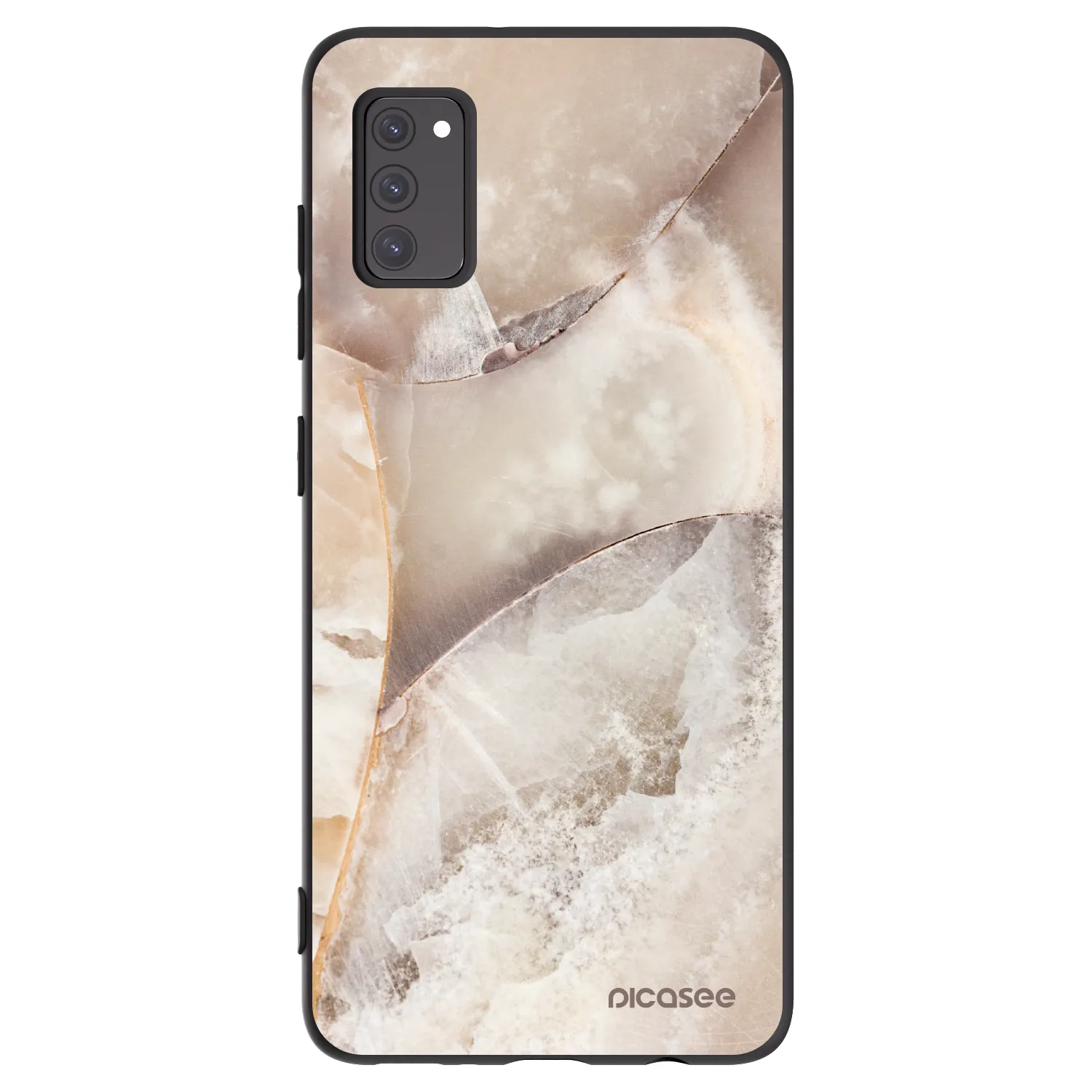Picasee Samsung Galaxy A41 A415F Hülle - Schwarzes Silikon - Cream marble