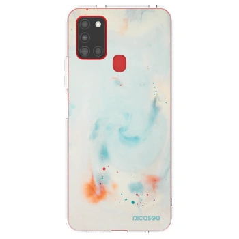 Picasee Samsung Galaxy A21s Hülle - Transparentes Silikon - Splash