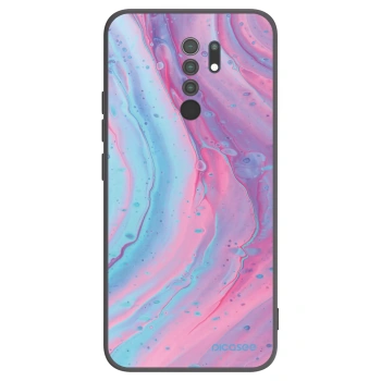 Picasee Xiaomi Redmi 9 Hülle - Schwarzes Silikon - Pink liquid