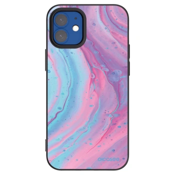 Picasee Apple iPhone 12 mini Hülle - Schwarzes Silikon - Pink liquid