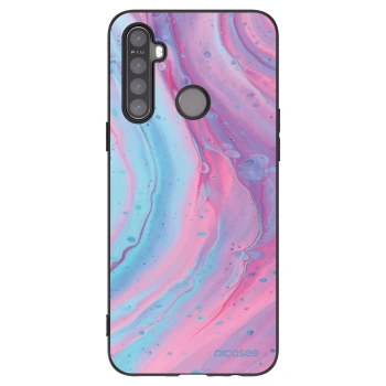 Picasee Realme 6i Hülle - Schwarzes Silikon - Pink liquid