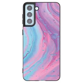 Picasee Samsung Galaxy S21+ 5G G996F Hülle - Schwarzes Silikon - Pink liquid