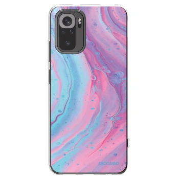 Picasee Xiaomi Redmi Note 10 Hülle - Transparentes Silikon - Pink liquid