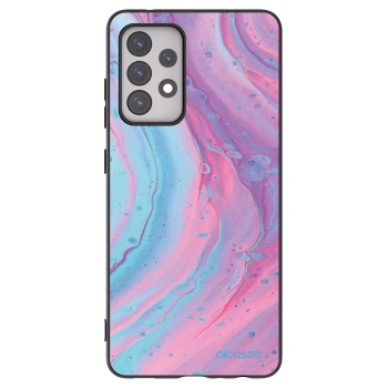 Picasee Samsung Galaxy A52 5G A525F Hülle - Schwarzes Silikon - Pink liquid