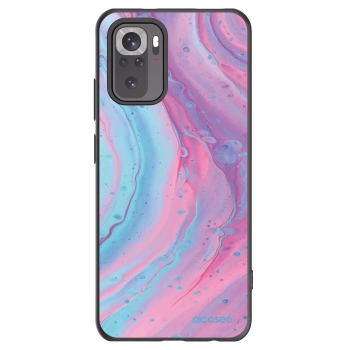 Picasee Xiaomi Redmi Note 10S Hülle - Schwarzes Silikon - Pink liquid