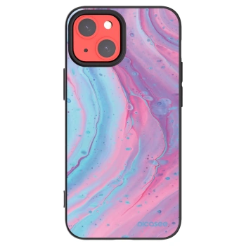 Picasee Apple iPhone 13 mini Hülle - Schwarzes Silikon - Pink liquid