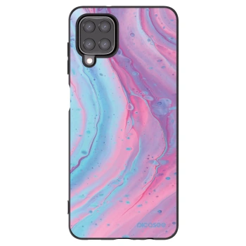 Picasee Samsung Galaxy M12 M127F Hülle - Schwarzes Silikon - Pink liquid