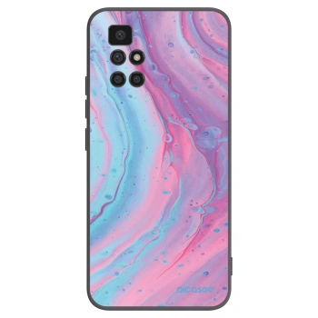 Picasee Xiaomi Redmi 10 Hülle - Schwarzes Silikon - Pink liquid