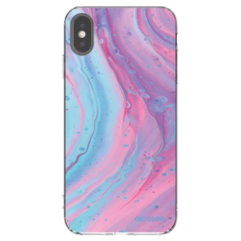 Picasee Apple iPhone XS Max Hülle - Transparentes Silikon - Pink liquid