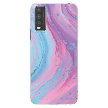 Picasee Vivo Y20s Hülle - Transparentes Silikon - Pink liquid