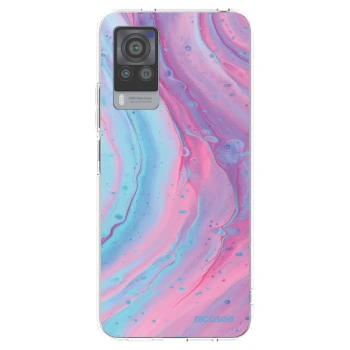 Picasee Vivo X60 Pro 5G Hülle - Transparentes Silikon - Pink liquid