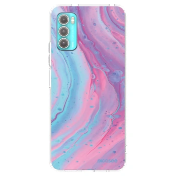 Picasee Motorola Moto G60 Hülle - Transparentes Silikon - Pink liquid