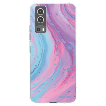Picasee Vivo Y72 5G Hülle - Transparentes Silikon - Pink liquid