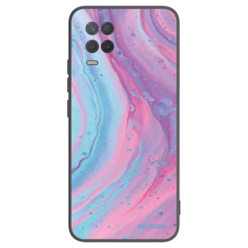 Picasee Realme 8 5G Hülle - Schwarzes Silikon - Pink liquid