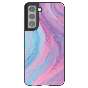 Picasee Samsung Galaxy S21 FE 5G Hülle - Schwarzes Silikon - Pink liquid