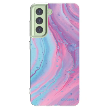 Picasee Samsung Galaxy S21 FE 5G Hülle - Transparentes Silikon - Pink liquid