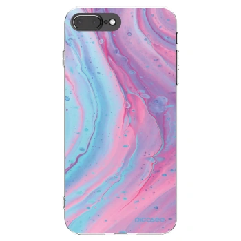 Picasee Apple iPhone 7 Plus Hülle - Transparentes Silikon - Pink liquid