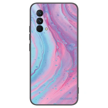 Picasee Realme GT Master Edition 5G Hülle - Schwarzes Silikon - Pink liquid