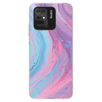 Picasee Xiaomi Redmi 10C Hülle - Transparentes Silikon - Pink liquid