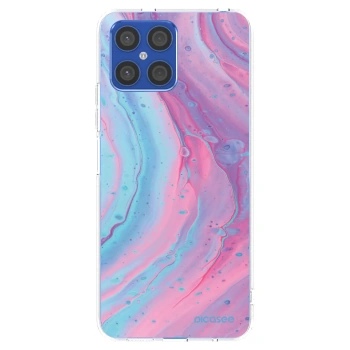Picasee Honor X8 4G Hülle - Transparentes Silikon - Pink liquid