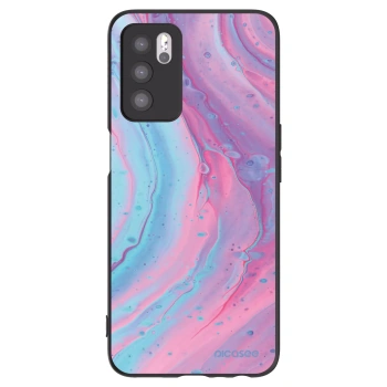 Picasee OPPO A16s Hülle - Schwarzes Silikon - Pink liquid
