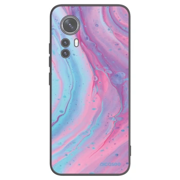 Picasee Xiaomi 12X Hülle - Schwarzes Silikon - Pink liquid