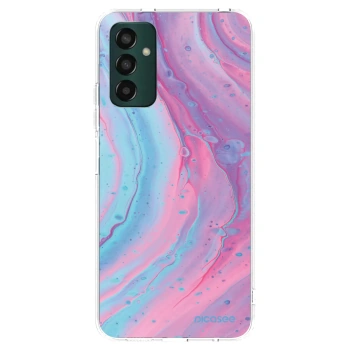 Picasee Samsung Galaxy M13 M135F Hülle - Transparentes Silikon - Pink liquid