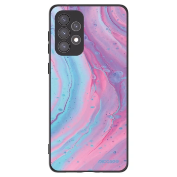 Picasee Samsung Galaxy A73 5G Hülle - Schwarzes Silikon - Pink liquid