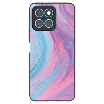 Picasee Honor X8 5G Hülle - Schwarzes Silikon - Pink liquid