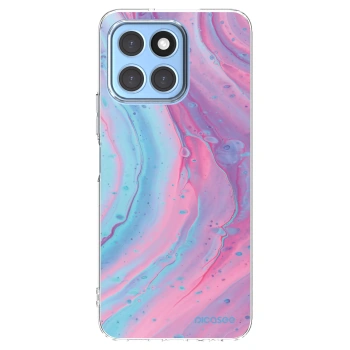 Picasee Honor X8 5G Hülle - Transparentes Silikon - Pink liquid