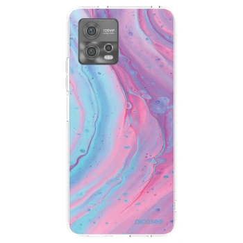 Picasee Motorola Moto G72 Hülle - Transparentes Silikon - Pink liquid