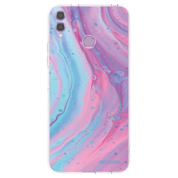 Picasee Honor 8X Hülle - Transparentes Silikon - Pink liquid