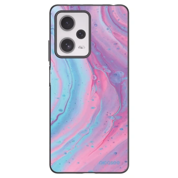 Picasee Xiaomi Redmi Note 12 Pro+ 5G Hülle - Schwarzes Silikon - Pink liquid