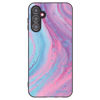 Picasee Samsung Galaxy A14 4G A145R Hülle - Schwarzes Silikon - Pink liquid