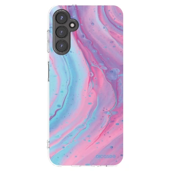 Picasee Samsung Galaxy A14 4G A145R Hülle - Transparentes Silikon - Pink liquid