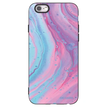 Picasee Apple iPhone 6/6S Hülle - Schwarzes Silikon - Pink liquid