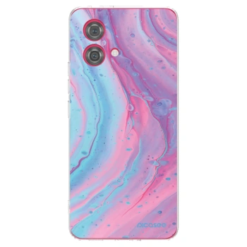 Picasee Motorola Moto G84 5G Hülle - Transparentes Silikon - Pink liquid