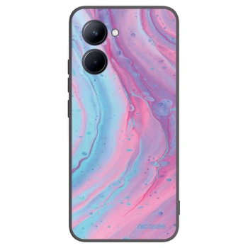 Picasee Realme C33 (2023) Hülle - Schwarzes Silikon - Pink liquid
