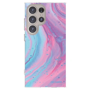 Picasee Samsung Galaxy S24 Ultra S928B 5G Hülle - Transparentes Silikon - Pink liquid