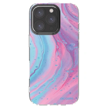Picasee Apple iPhone 16 Pro Hülle - Transparentes Silikon - Pink liquid